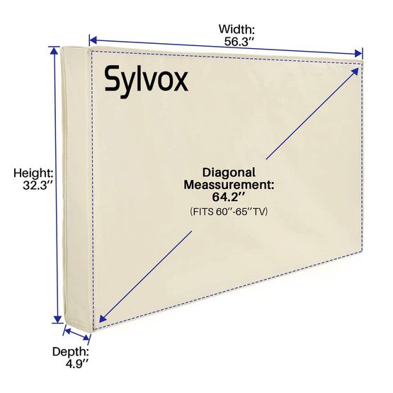 SYLVOX OT65A1COVER Waterproof Outdoor TV Cover for 60-65" TV's