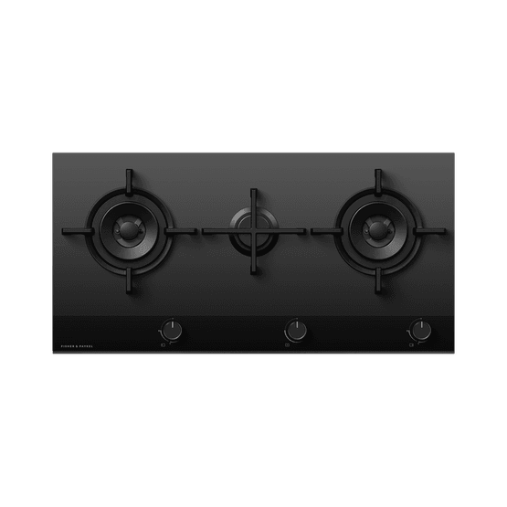 FISHER &amp; PAYKEL CG903DNGGB4 90cm 3 Burner Gas Hob - Black Glass