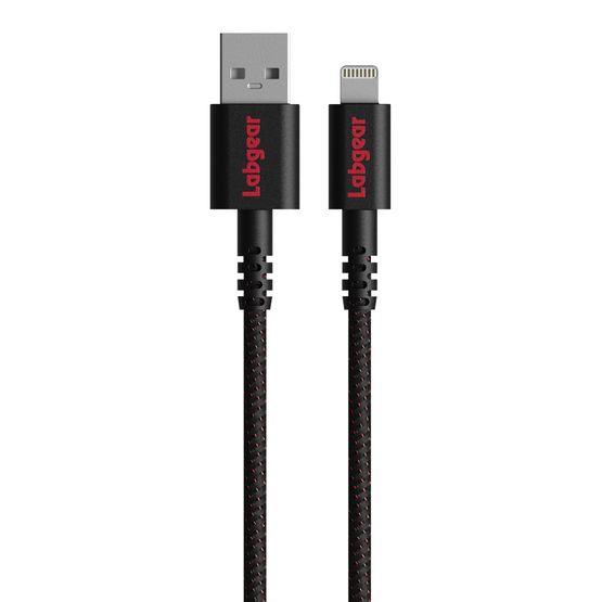 Labgear 75139PI 1.0M USB-A To Lightning Cable Black Kevlar Re-Inforced