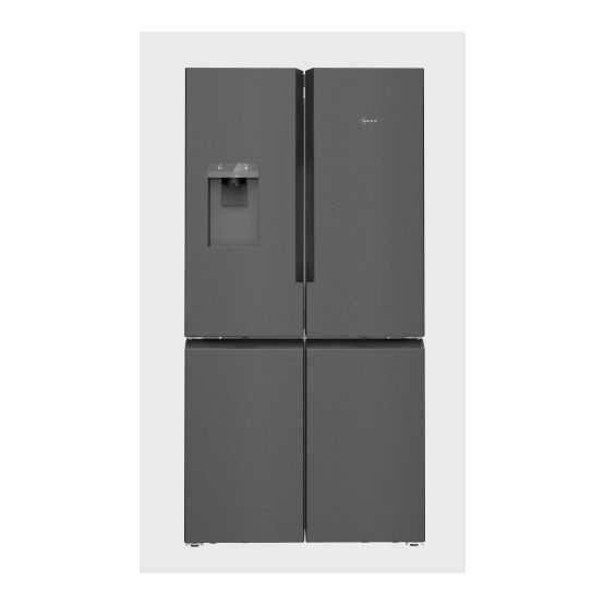NEFF KM3963XE0 N70 Multi-Door American Fridge Freezer - Black Steel