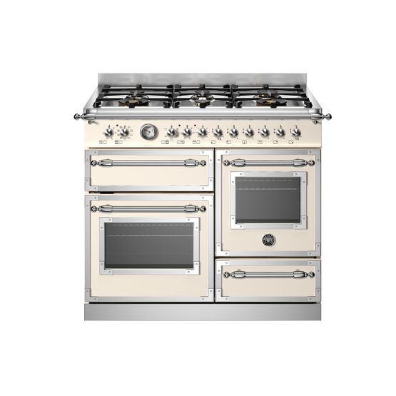 Bertazzoni Heritage 100cm Range Cooker XG Oven Dual Fuel Ivory HER106L3EAVT