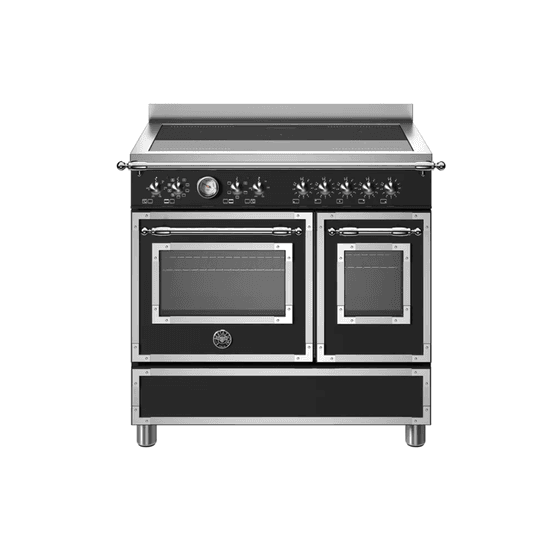 Bertazzoni Heritage 90cm Range Cooker Twin Oven Induction Black HER95I2ENET
