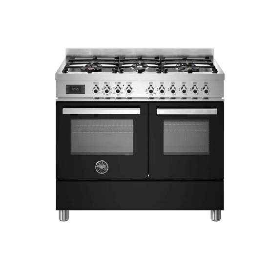 Bertazzoni Professional 100cm Range Cooker Twin Oven Dual Fuel Black PRO106L2ENET