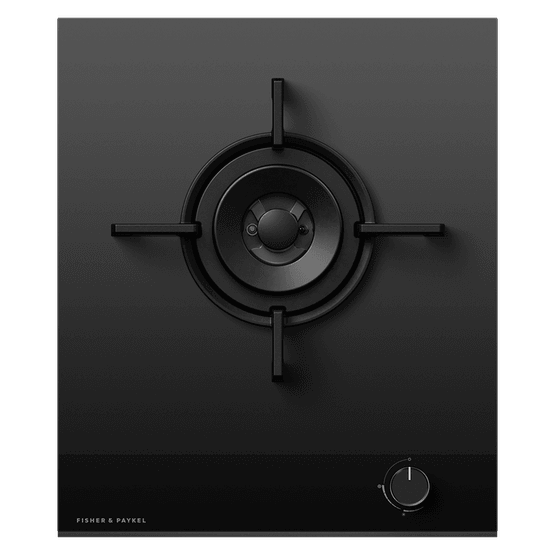FISHER &amp; PAYKEL CG451DNGGB4 45cm 1 Burner Gas Hob - Black Glass