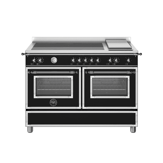 Bertazzoni Heritage 120cm Range Cooker Twin Oven with Griddle Induction Matt Black HER125I2ENET