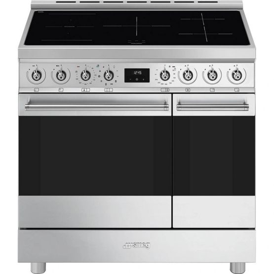SMEG C92IPX2 90cm Electric Rangecooker with Double Oven and Induction Hob - Stainless Steel