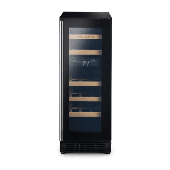 RANGEMASTER RWC3018BL/ Wine Cabinet 30cm Black with Stainless Steel Trim