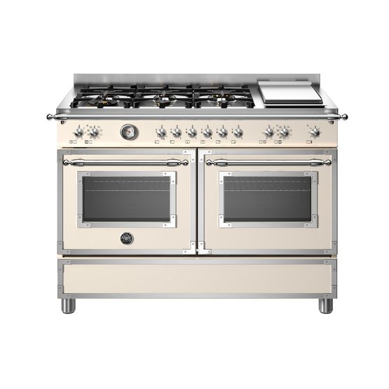 Heritage 120cm Range Cooker Twin Oven Dual Fuel Ivory HER126G2EAVT