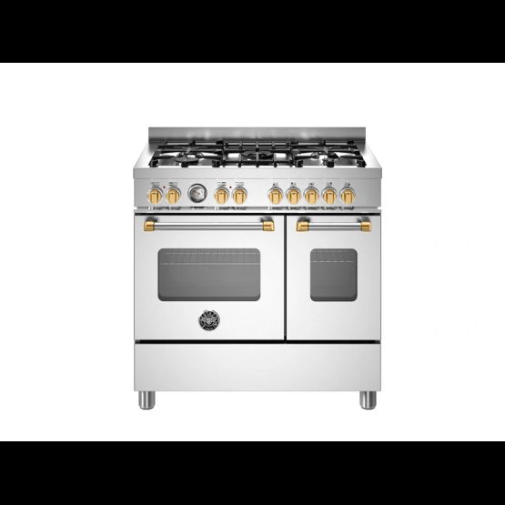 Bertazzoni Master 90cm Range Cooker Twin Oven Dual Fuel Stainless MAS95C2EXGC