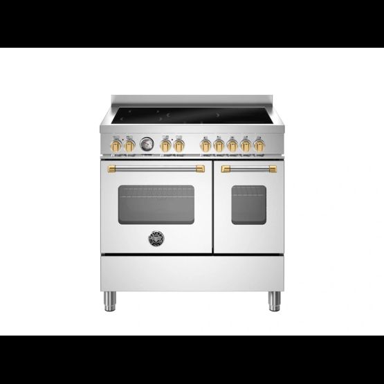 Bertazzoni Master 90cm Range Cooker Twin Oven Induction Stainless Steel/Gold MAS95I2EXGC2