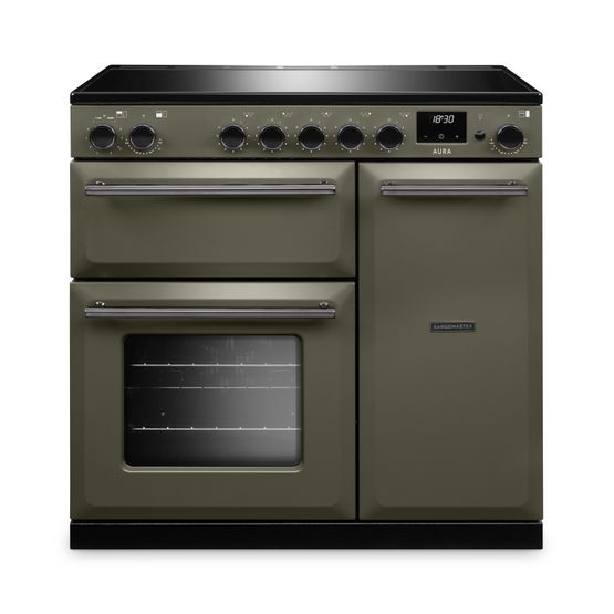 RANGEMASTER AURA90EIPRBD/YX1 Aura 90 Induction Range Cooker River Bed with Onyx Trim