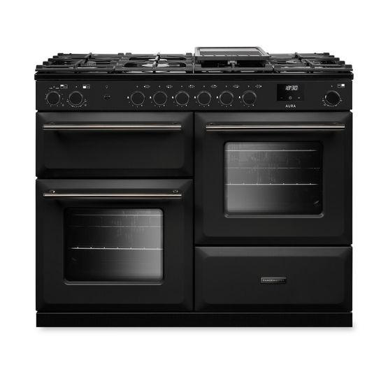 RANGEMASTER AURAO110DFPCBL/YX1 Aura 110 Dual Fuel Charcoal Black with Onyx Trim