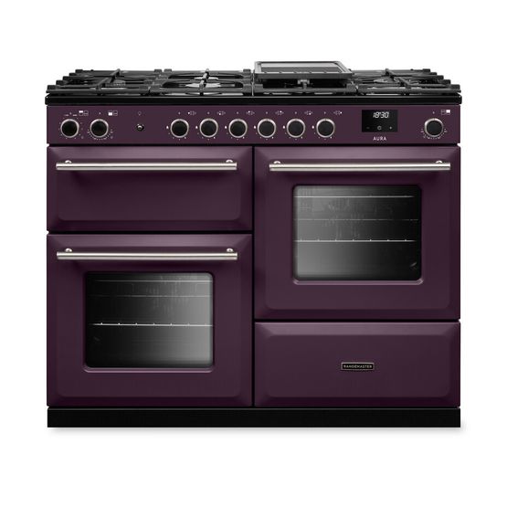 RANGEMASTER AURAO110DFPPLM/BN1 Aura 110 Dual Fuel Plum with Brushed Nickel Trim