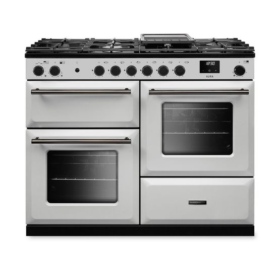 RANGEMASTER AURAO110DFPWHT/YX1 Aura 110 Dual Fuel White with Onyx Trim