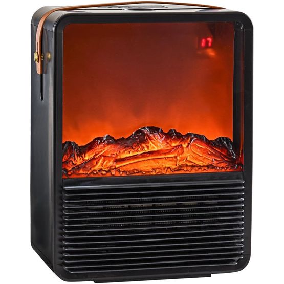 Spear and Jackson 44139 1800W Electric Ceramic Flame Effect Fire Black