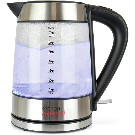 Kitchen Perfected E1401BS 1.7L Illuminated Glass Kettle