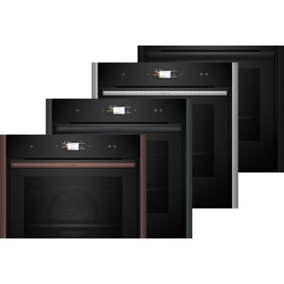 NEFF B69VS7KY0 N90 Built-In Electric Single Oven + Steam Flex Design, Pyrolitic