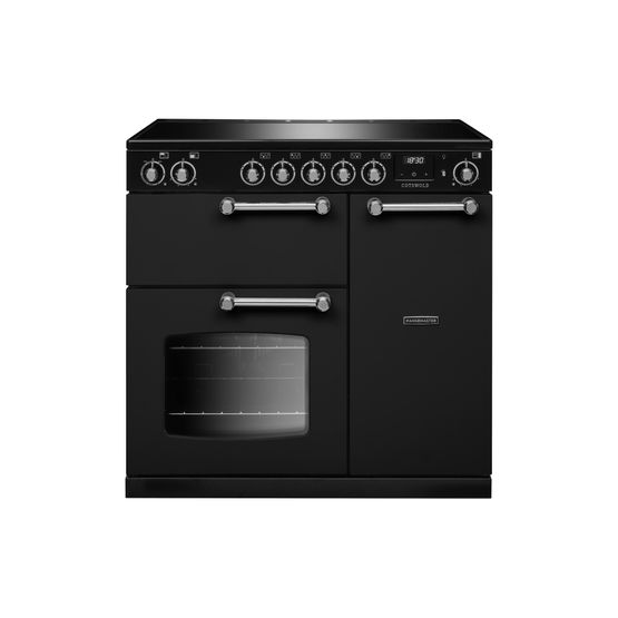 RANGEMASTER COT90EIPCBL/CM1 Cotswold 90 Induction Charcoal Black with Chrome Trim