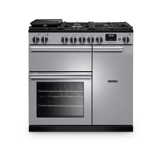 RANGEMASTER PR90DFSTST/CM1 Professional 90 Dual Fuel Stainless Steel with Chrome Trim