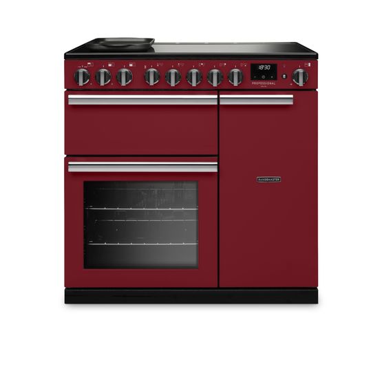 RANGEMASTER PRDL90EIPBOR/CM1 Professional Deluxe 90 Induction Bordeaux with Chrome Trim
