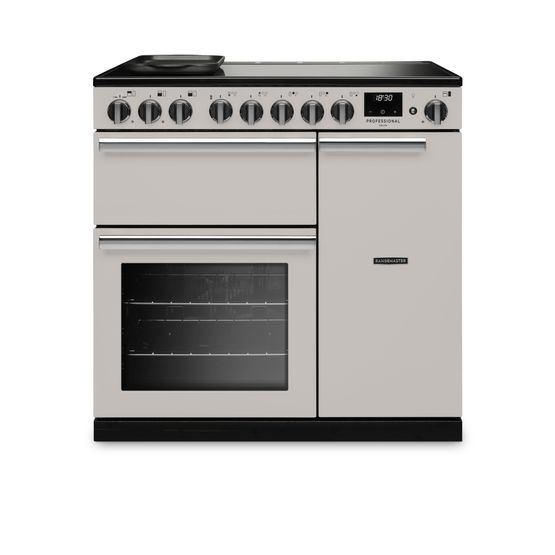 RANGEMASTER PRDL90EIPIVY/CM1 Professional Deluxe 90 Induction Ivory with Chrome Trim
