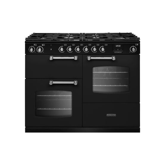RANGEMASTER COTO110DFPCBL/CM1 Cotswold 110 Dual Fuel Charcoal Black with Chrome Trim