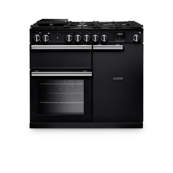 RANGEMASTER PR100DFPCBL/CM1 Professional 100 Dual Fuel Charcoal Black with Chrome Trim