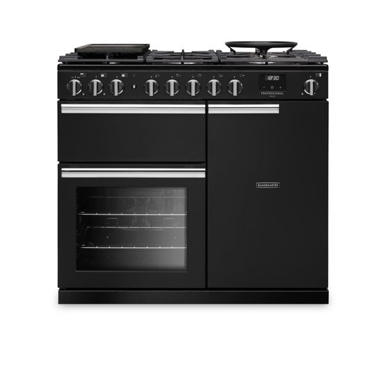 RANGEMASTER PRDL100DFPCBL/CM1 Professional Deluxe 100 Dual Fuel Charcoal Black with Chrome Trim