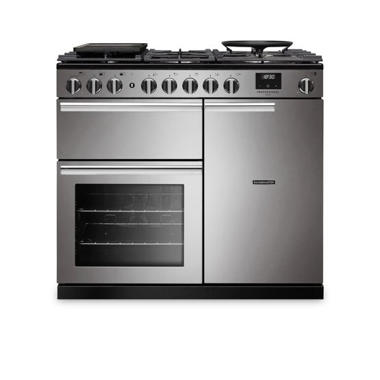 RANGEMASTER PRDL100DFSTST/CM1 Professional Deluxe 100 Dual Fuel Stainless Steel with Chrome Trim
