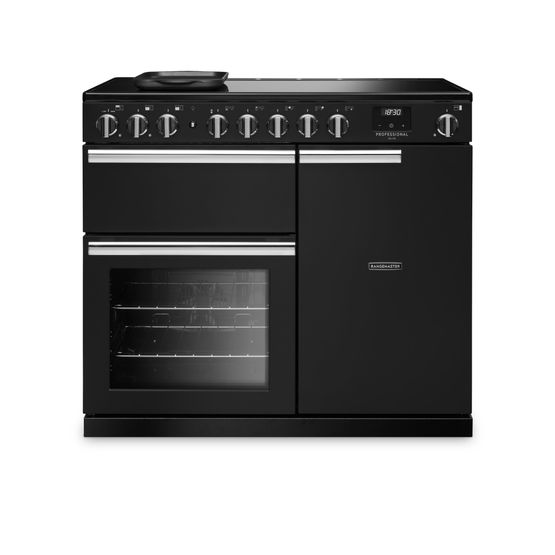 RANGEMASTER PRDL100EIPCBL/CM1 Professional Deluxe 100 Induction Charcoal Black with Chrome Trim
