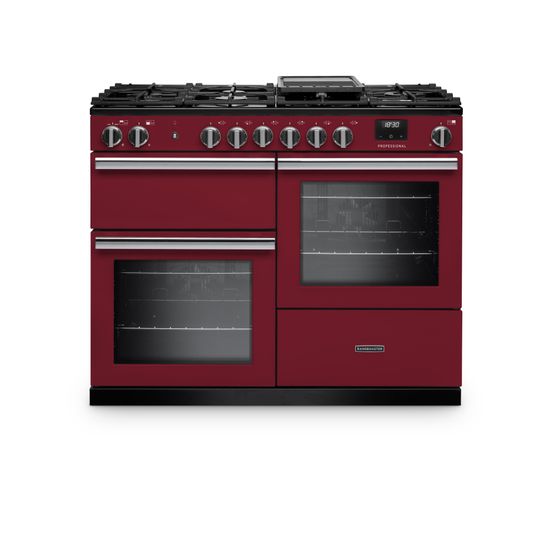 RANGEMASTER PRO110DFPBOR/CM1 Professional OC 110 Dual Fuel Bordeaux with Chrome Trim