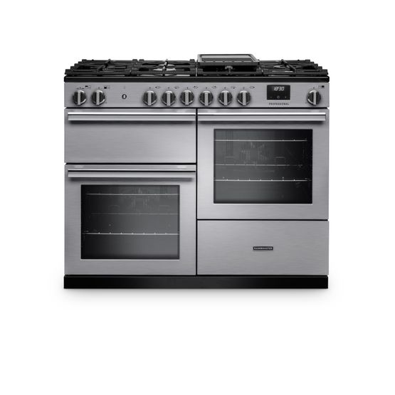 Rangemaster Professional OC 110 Dual Fuel Stainless Steel with Chrome Trim