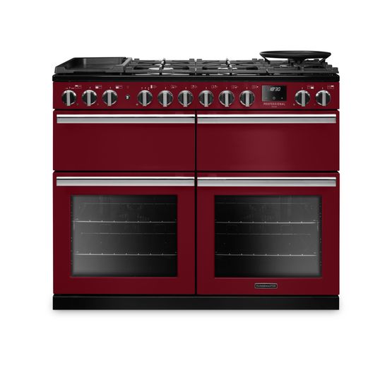 RANGEMASTER PRDLB110DFPBOR/CM1 Professional Deluxe 110 SC Dual Fuel Bordeaux with Chrome Trim