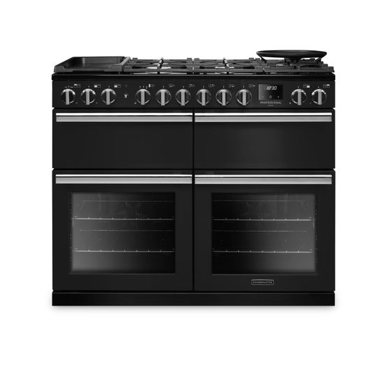 Rangemaster PRDLB110DFPCBL/CM1 Professional Deluxe 110 SC Dual Fuel Charcoal Black with Chrome Trim