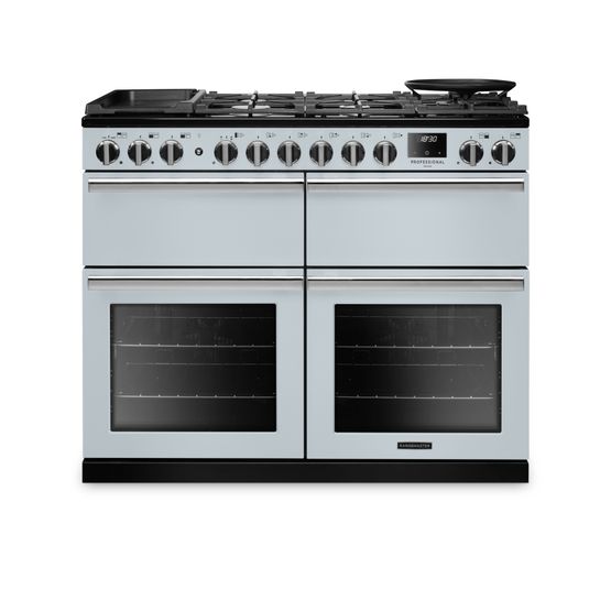 RANGEMASTER PRDLB110DFPMSB/CM1 Professional Deluxe  SC 110 Dual Fuel Misty Blue with Chrome Trim