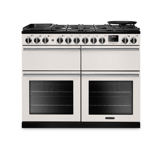 RANGEMASTER PRDLB110DFPIVY/CM1 Professional Deluxe SC 110 Dual Fuel Ivory with Chrome Trim