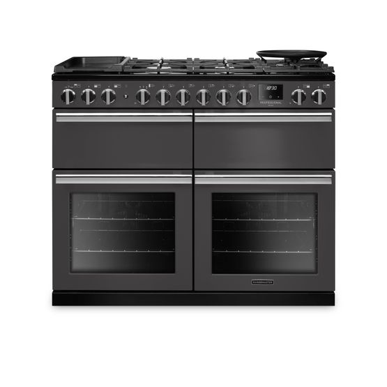 RANGEMASTER PRDLB110DFPSLT/CM1 Professional Deluxe SC 110 Dual Fuel Slate with Chrome Trim