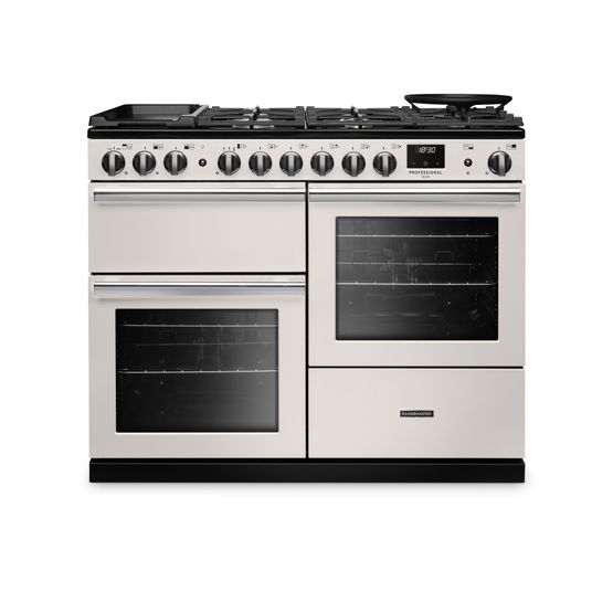 RANGEMASTER PRDLO110DFPIVY/CM1 Professional Deluxe 110 OC Dual Fuel Ivory with Chrome Trim