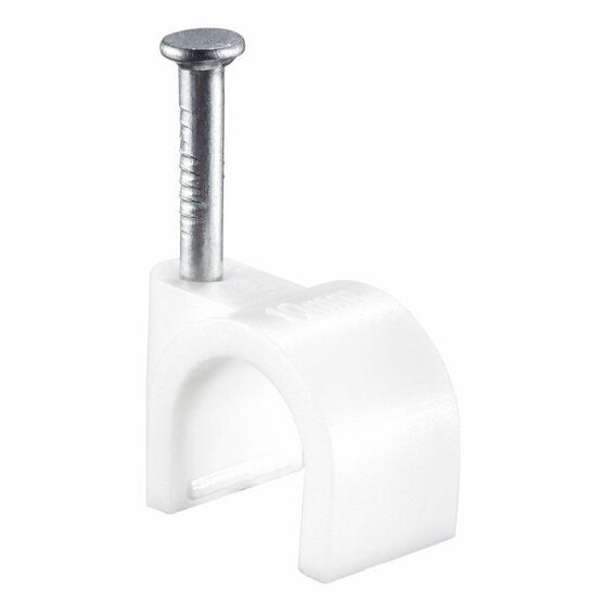 10mm Round Cable Clips White 50 Pack