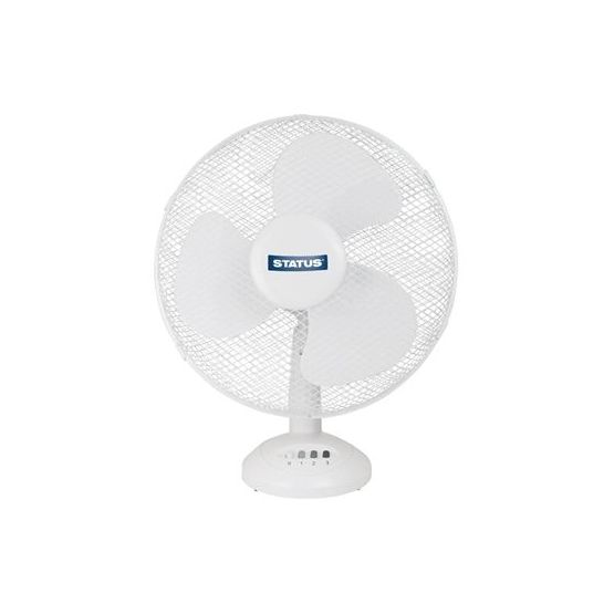 STATUS S12DESKFAN 12" Desk Fan 2 Speed Oscillating White