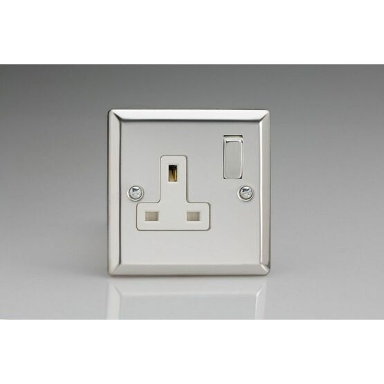 VARILIGHT 1 Gang 13A Switched Socket Mirror Chrome
