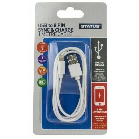 STATUS SPCLIGHTNCW1PK6 1m Lightning Charging/Data Transfer Lead