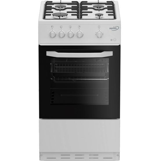 Zenith 50cm Single Oven Gas Cooker with Gas Hob - White ZE501W