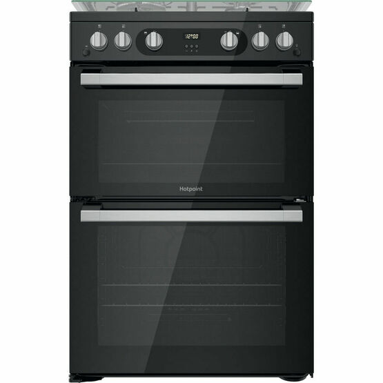 HOTPOINT HDM67G0C2CB 60cm Gas Double Oven with Wok Burner Anthracite