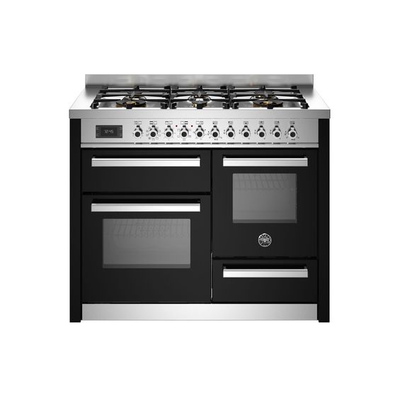 Bertazzoni Professional 110cm Range Cooker XG Oven Dual Fuel Black PRO116L3ENET