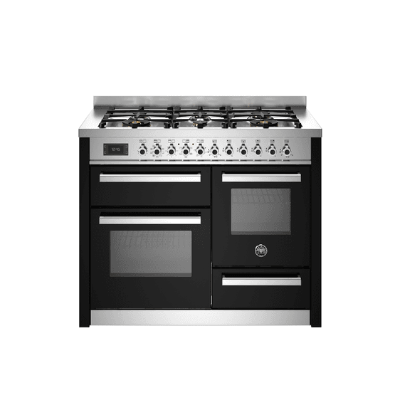 Bertazzoni Professional 110cm Range Cooker XG Oven Dual Fuel Black PRO116L3ENET2