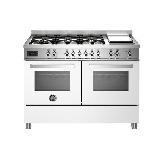 Bertazzoni Professional 120cm Range Cooker Twin Dual Fuel White PRO126G2EBIT