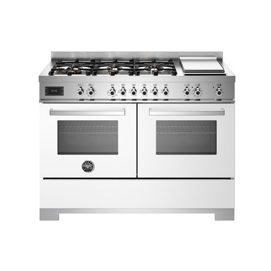 Bertazzoni Professional 120cm Range Cooker Twin Dual Fuel White PRO126G2EBIT2