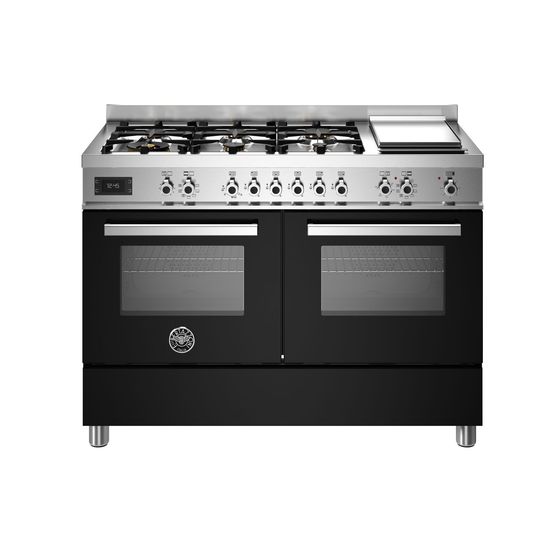 Bertazzoni Professional 120cm Range Cooker Twin Dual Fuel Black PRO126G2ENET