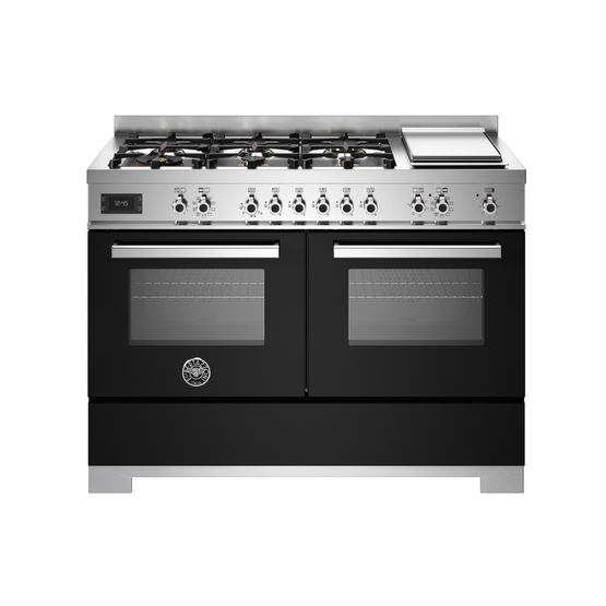 Bertazzoni Professional 120cm Range Cooker Twin Dual Fuel Black PRO126G2ENET2